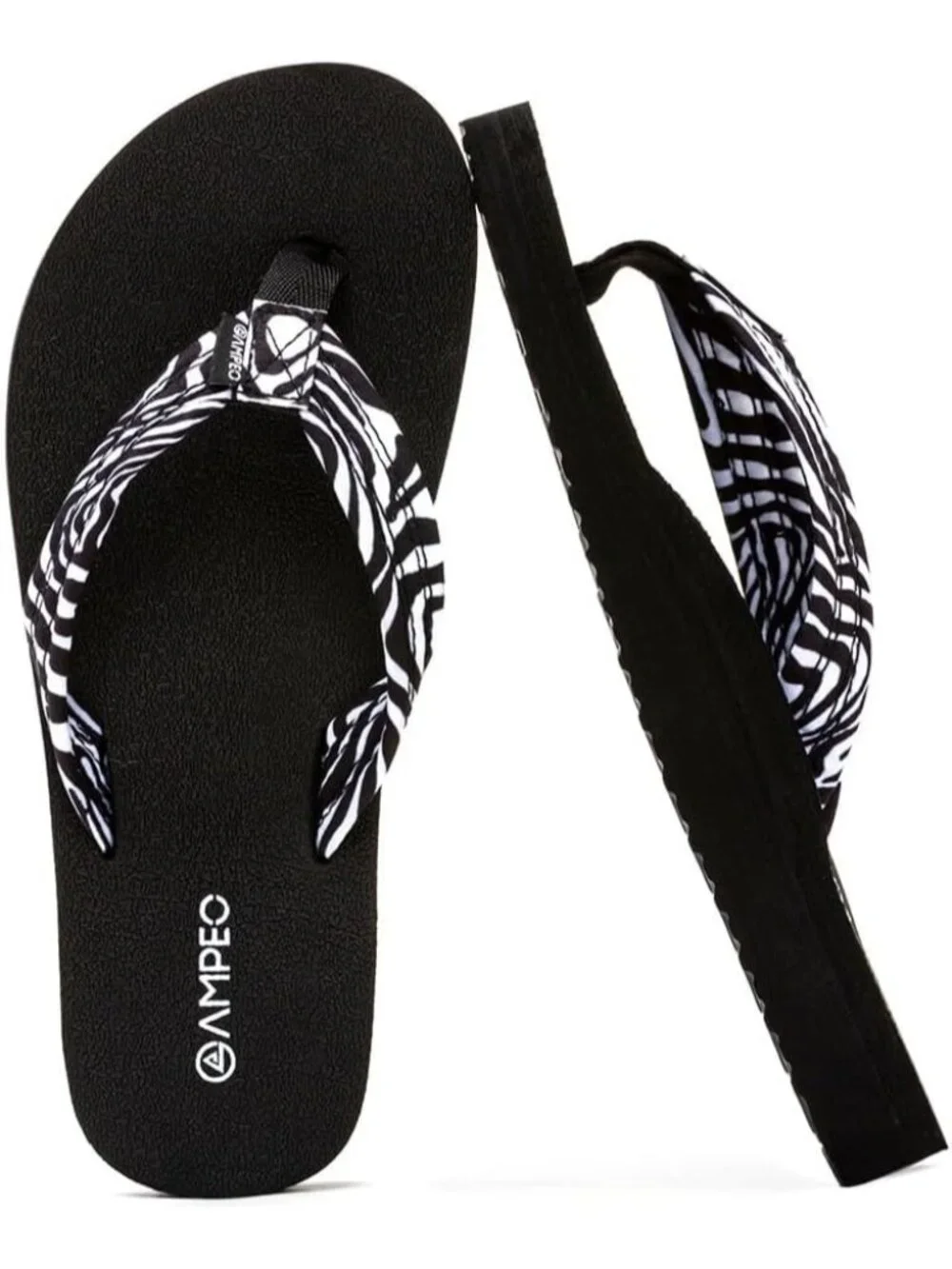 Women's Floral Black Zebra Comfortable Flip Flops Summer Beach Thong Sandals